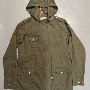 Ci Sono Green Military Field Jacket with Hood